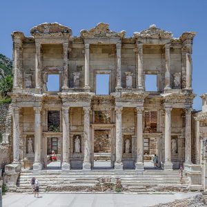 Ephesus, Türkiye: the facade of the Library of Celsus.