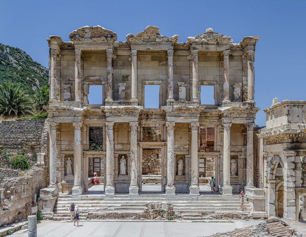 Ephesus, Türkiye: the facade of the Library of Celsus.