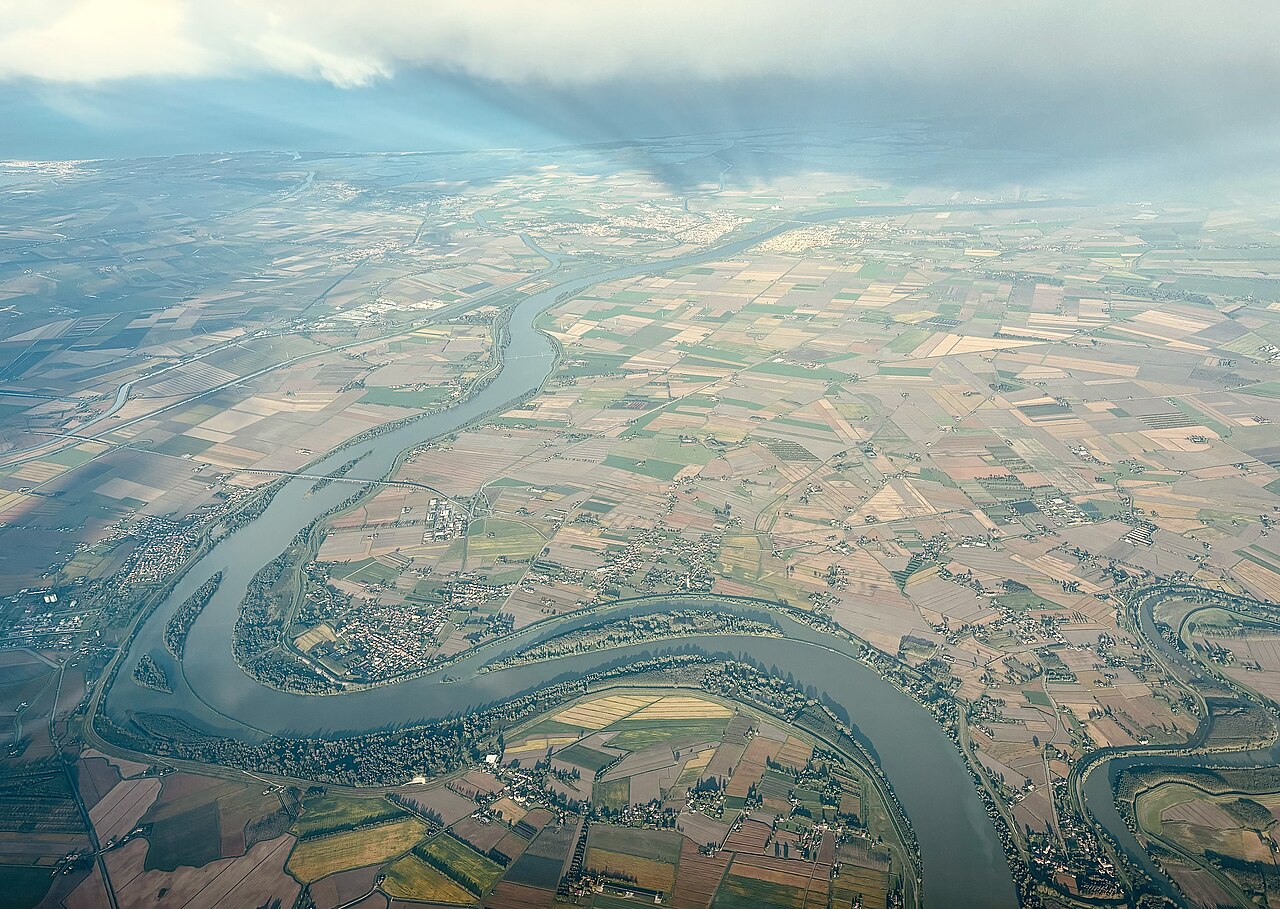 Po River delta, Italy: an aerial view.