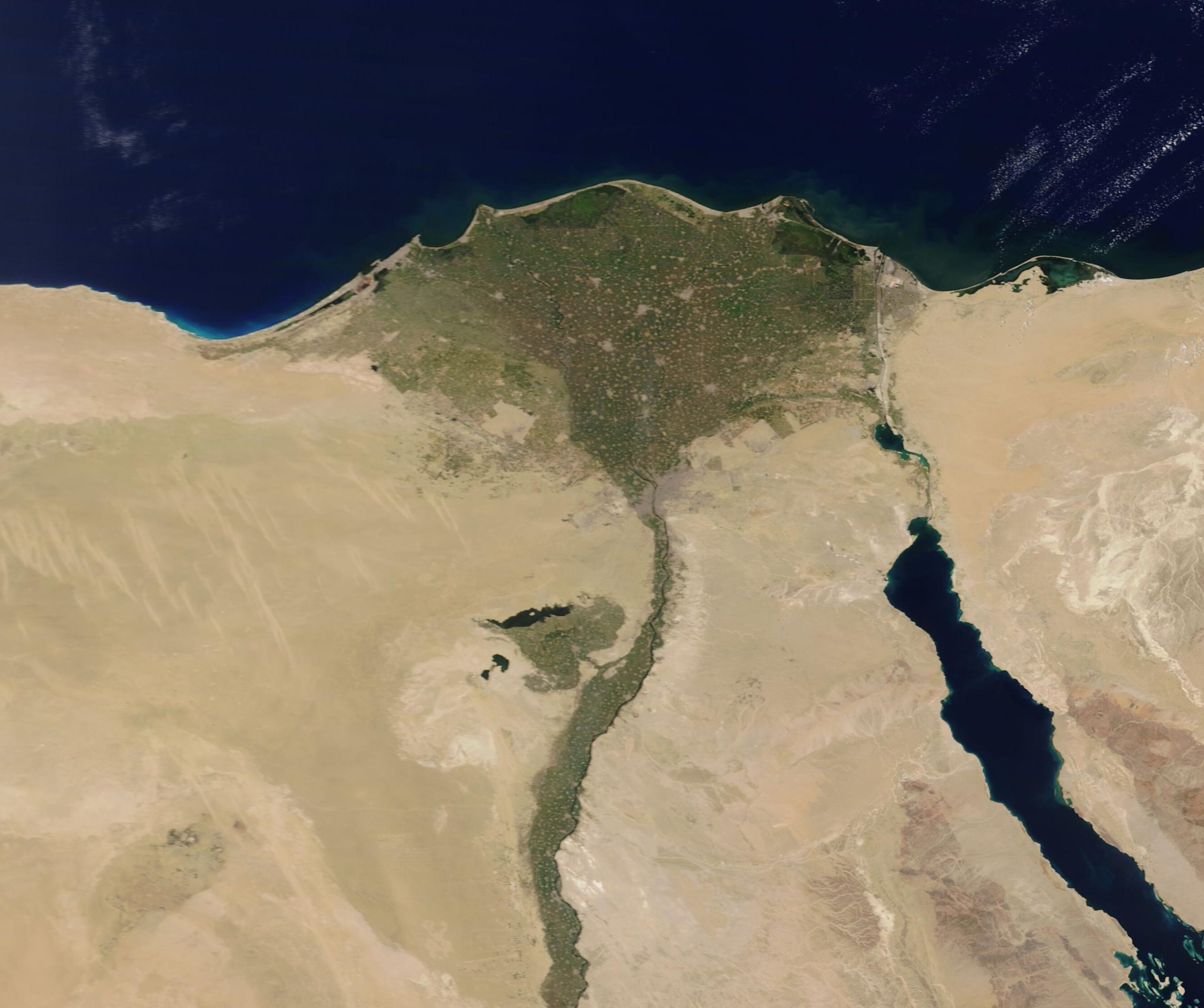 The Nile River and delta: a satellite image dated 15 June 2020.