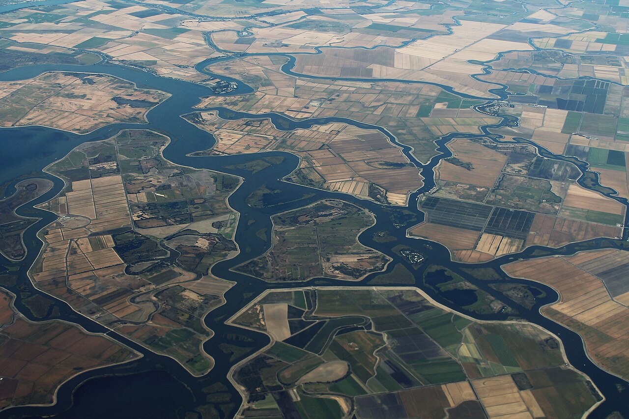 San Joaquin Delta, USA: an aerial view.
